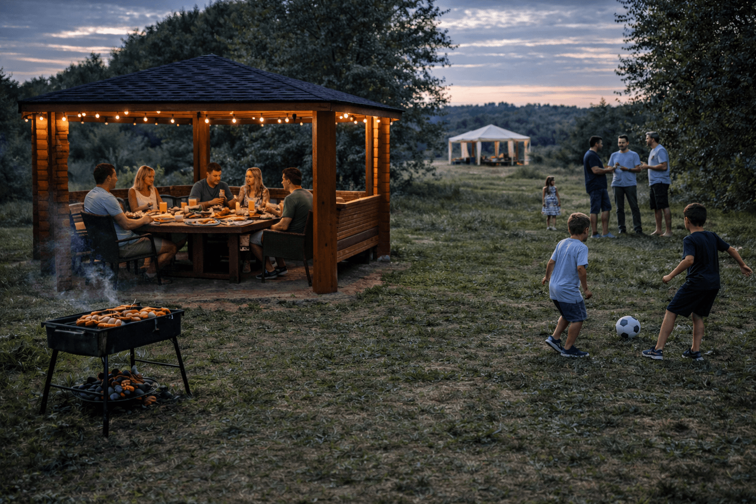 Беседка на природе в СПб: как совместить еду, отдых и активность