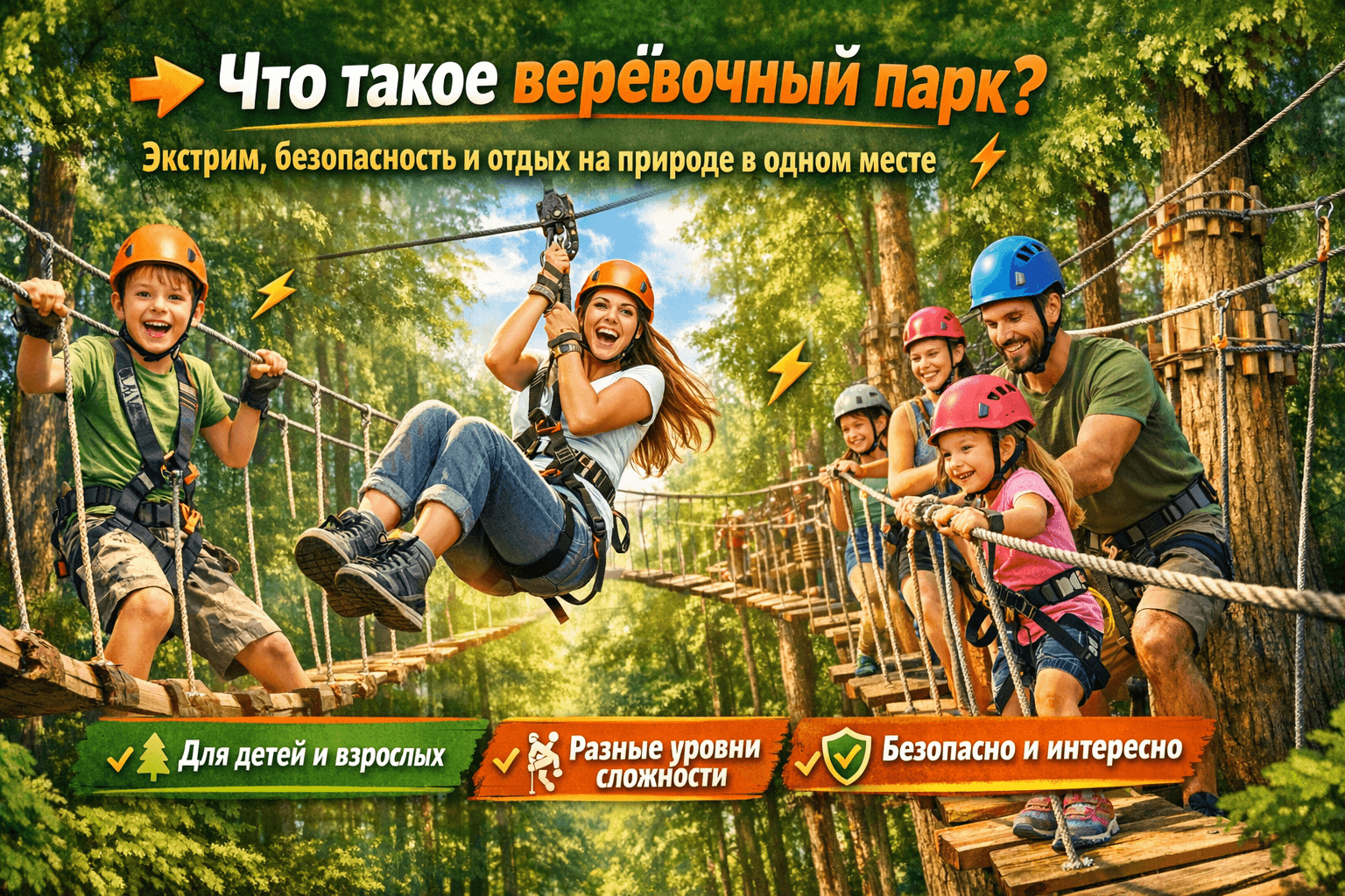 Что такое веревочный парк и чем он отличается от других развлечений