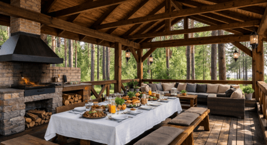 Как выбрать беседку для отдыха в Санкт-Петербурге: большая крытая беседка с мангалом на природе