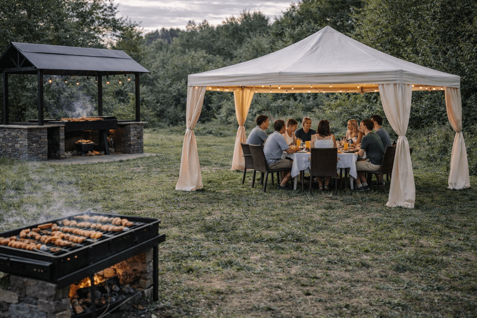 Когда для праздника в Санкт-Петербурге лучше выбрать шатер, а не беседку
