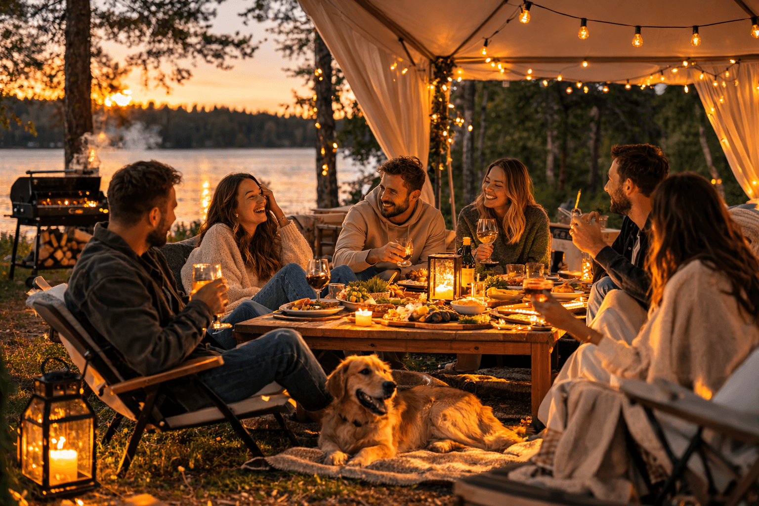 Шатер для дружеской встречи под Санкт-Петербургом: что делает формат уютным